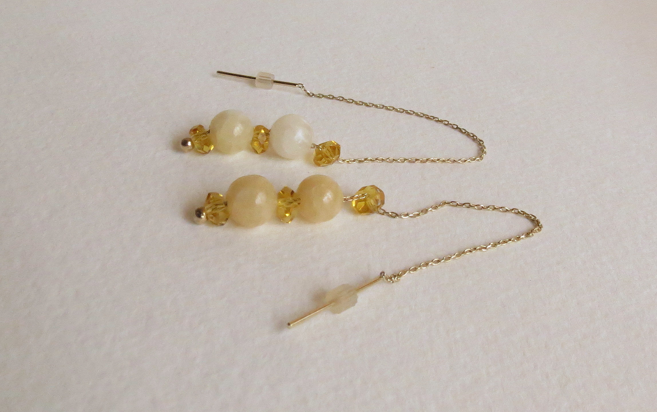 Yellow Agate and Citrine Handmade Dangle Earrings Ladies | Etsy