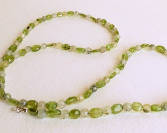 Lovely Handmade Necklace made with Peridot which is August Birthstone and Green Amethyst Feb Birth Stone, SS clasp, Birthday Gift Idea