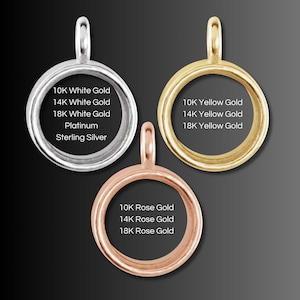 10K, 14K, 18K Gold, Platinum, Sterling Silver Round Bezel-Set Dangle
