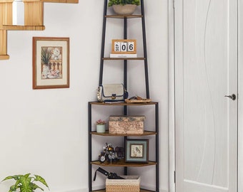 Pursel 68.5''Tall 5 Tier Corner Bookcase | Shelf Shelves |