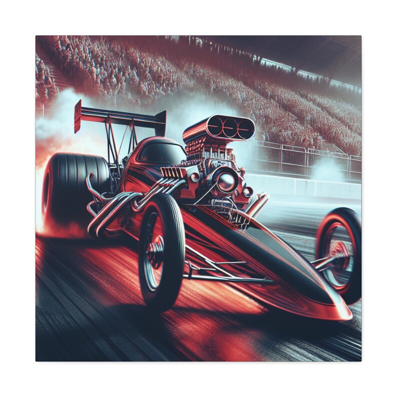 Racing Dragster Canvas, Red Race Car Wall Art, Speed Racing Home Decor ...