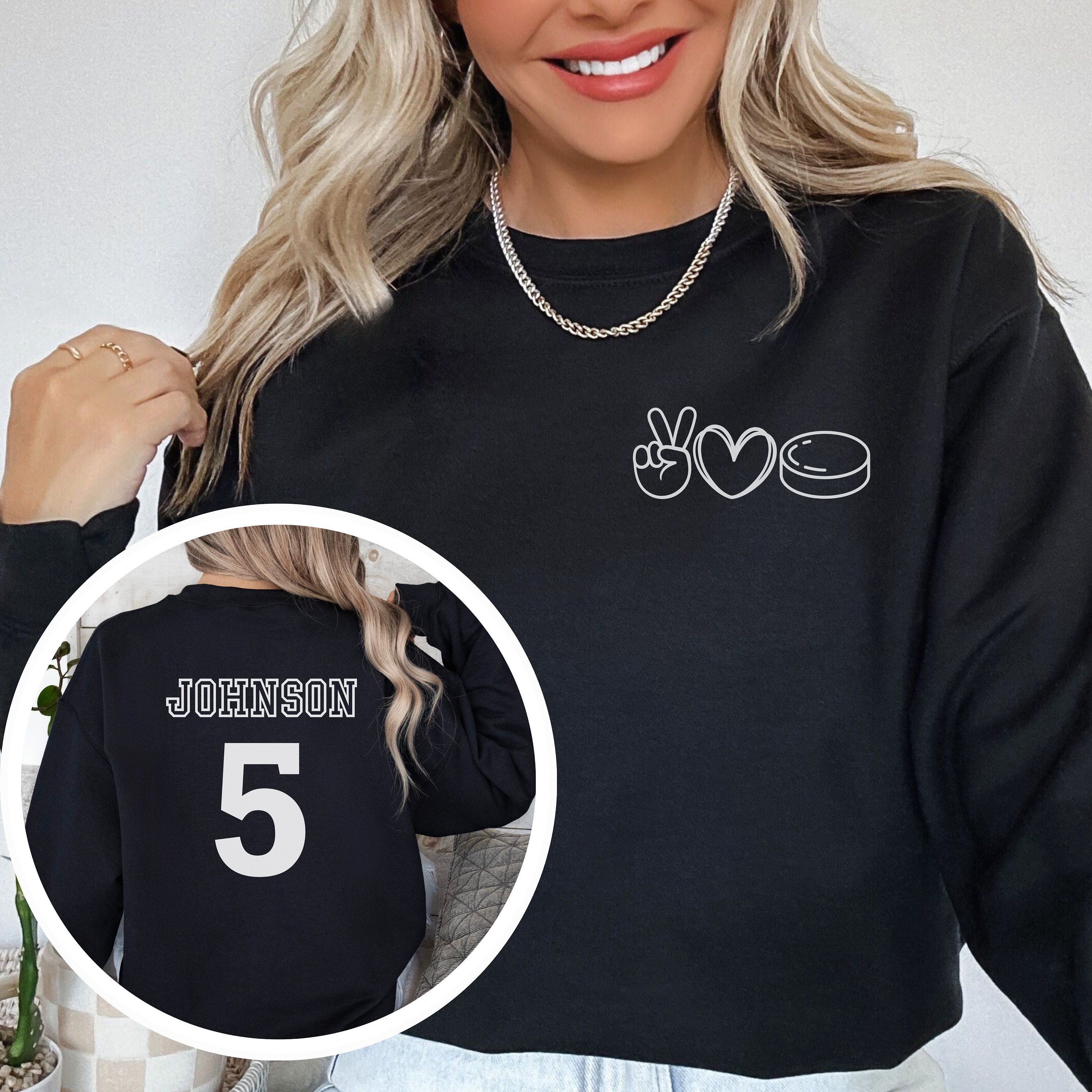 Girls Hockey Sweatshirt Custom Hockey Hoodie Game Day Hockey Shirt Hockey Lover Gift for Hockey Player