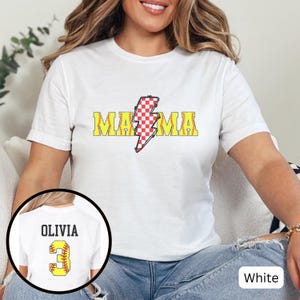 Personalized Softball Mom Shirt, Custom Name and Number Softball Game Day T-Shirt, Softball Mama Tee, Mother&#39;s Day Gift For Softball Mom