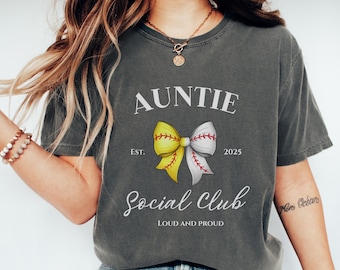Softball Baseball Auntie Shirt, Aunt of Both T-Shirt, Personalized Aunt Tee, Ball Park Auntie Tee, Softball Lover Gift, Baseball Gift