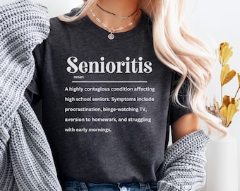 Funny Class of 2026 Senior Shirt Back to School High School Senior T-Shirt Senioritis Humorous Senior Grad Gift