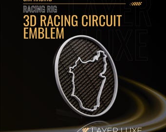 Racing Circuit 3D Emblems for Sim Racing – Stylish Track Badges for Simulators – Durable Racing Cockpit Decor