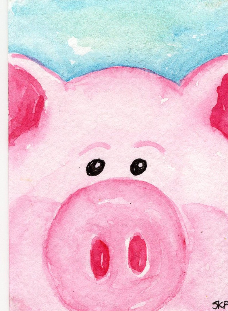 Download Perfect For Rustic Or Farmhouse Decor A Pig Portrait Aceo Original Pig Watercolor Painting Artist Trading Cards Art Collectibles Delage Com Br