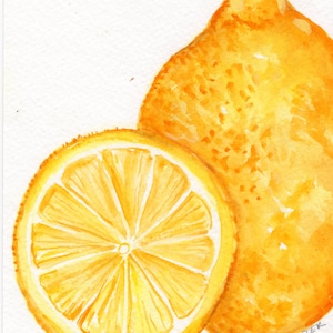 Original Lemons Watercolor Painting 5 x 7 Modern Farmhouse wall art
