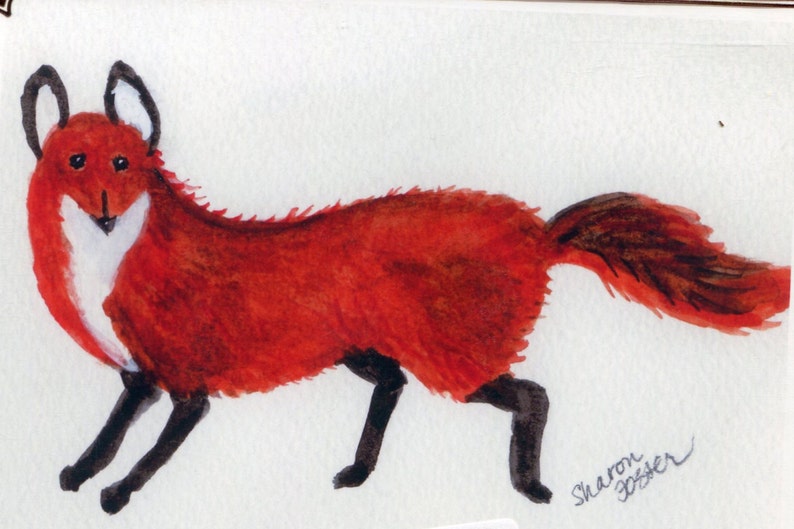 Fox greeting card, fox blank card, fox illustration card, fox art, blank card, animal card image 2