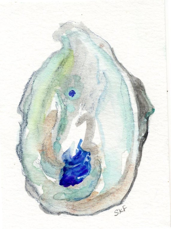 Autumn Watercolor Miniature Watercolor OOAK art by H Clements Original Watercolor ACEO Art Card Ocean Moonrise Waves at Sea