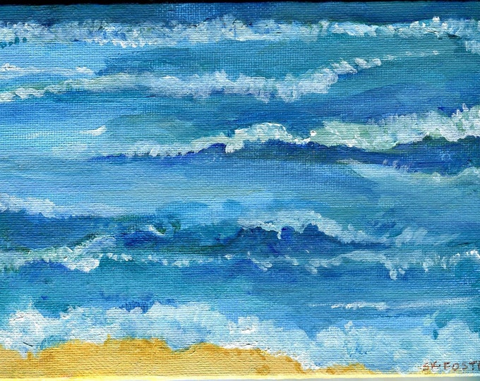Seascape Painting Original Ocean Art Painting 5 X 7 Acrylic Etsy