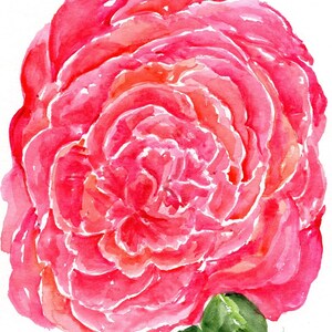 Original 5x7 Pink Peony Watercolor Painting - Handmade Floral Art for Home Decor