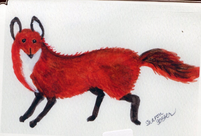 Fox greeting card, fox blank card, fox illustration card, fox art, blank card, animal card image 4