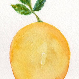 Lemon watercolor painting original, Citrus Fruit lemon decor, kitchen wall art,  culinary artwork,