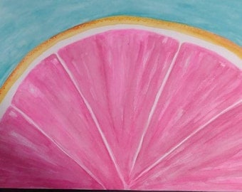 Original 12 x 16 Grapefruit Wall Art for Kitchen Citrus Decor