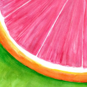 Original  Watercolor Painting Grapefruit, Citrus art 8 x 10 kitchen decor,  food wall art