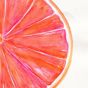 Original Grapefruit Watercolor Painting, Citrus artwork, 8 x 10 Modern Farmhouse wall art