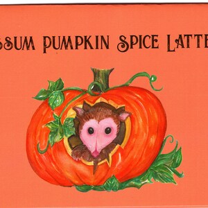 Possum Pumpkin Spice Latte?  Greeting card