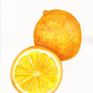 Original Hand-Painted Lemon Watercolor Art | 8x10 Fresh Citrus Kitchen Wall Decor | Vibrant Fruit Painting