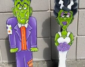 Herbst Halloween Mr. und Mrs. Frankenstein Ständer