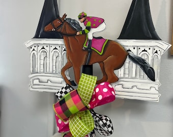 Derby Horse and Jockey with Spires Table Topper