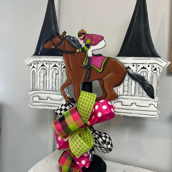 Derby Horse and Jockey with Spires Table Topper