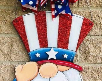 Patriotic-Memorial Day-4th of July Uncle Sam Gnome