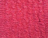 Mad Angel Creations Cabled Basketweave Scarf - Wool Silk Blend - Cerise