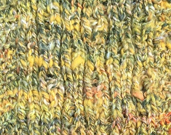 Hand Spun - Hand Knitted Climbing Bamboo Scarf - Kenosha Aspens - Beautiful Autumn Colors