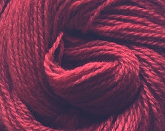 Kettle Dyed DK Weight 2 ply Wool Yarn - Cardinal 1 - 3.7 oz (104.89 g) - 200 yds (182.88 m)