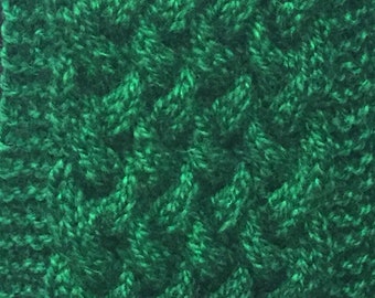 Europa Scarf - Mad Angel Creations Original Design - Hand knitted - Kettle dyed - 100% Wool - Emerald Green - 88" x 4.5" - OOAK