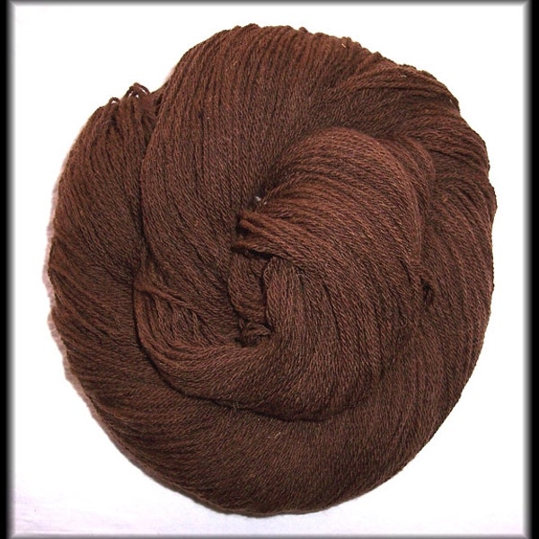 Wool-Camel Blend Hand-plied 3-ply Sock Yarn - Chocolate - 3.15 oz - 89 g - 412 yds - 376 m