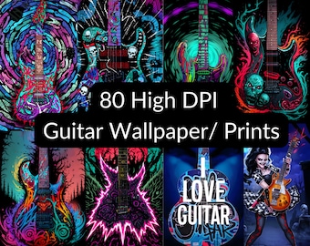 Guitar Wallpaper, Phone Case, Digitial Print, Print on Demand, POD, Music digital prints, Music Prints