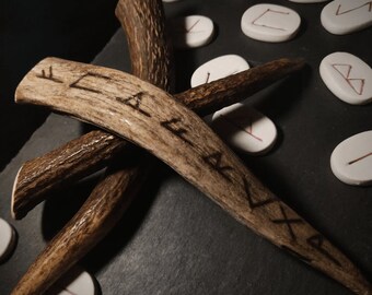 Elk Antler with Runes