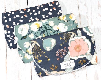 floral burp cloths