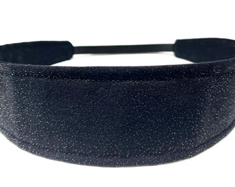 New!!  Black Sparkle Headband - Reversible Fabric Headband - Headbands for Women - Black, Glitter - BLACK SPARKLE GLITTER