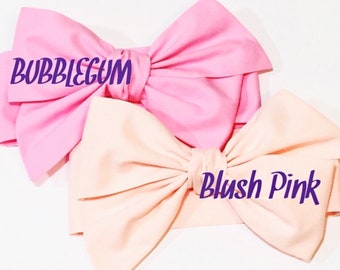 Pink Headwrap, Girls Headwrap, Baby Headwrap, HeadWrap, Girls Headband, Big Bow Headwrap, Baby Pink, Blush Pink - SOLID PINK