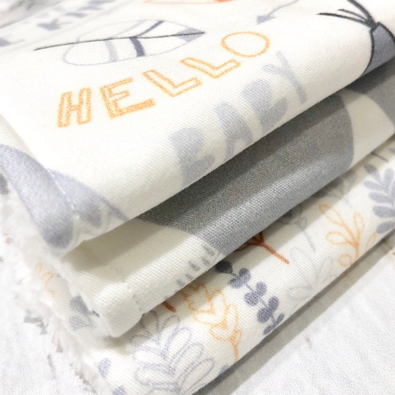 Woodland Animals Baby Boy Bibs Set of 3 Triple Layer Etsy