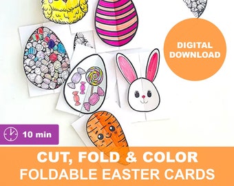 Easter Cards Foldable | Digital Cards | Easter Card | 2024 | Kids Crafts | Foldable | Easter bundle