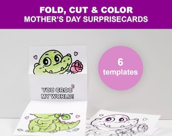 Mother's Day Crafts | Mother's Day Cards | Surprise Crafts | Heart Crafts | Crocodile Crafts | Printable | 2024 | Crafts for Pre-K