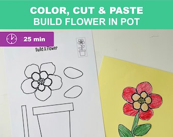 Flower Crafts | Build A Flower | Spring Crafts for Kids | Printables | | Kids Crafts | Spring Flowers | Spring Printables