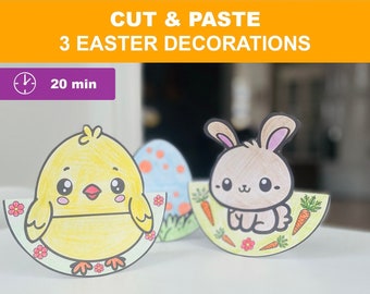 Easter Decoration Crafts For Kids | Digital Printables | 2024 | Kids Crafts | Easter bundle decoration | Spring Crafts