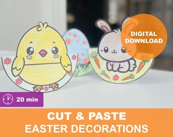 Artisanat de décoration de Pâques pour les enfants - Imprimables. Imprimez vous-même et assemblez