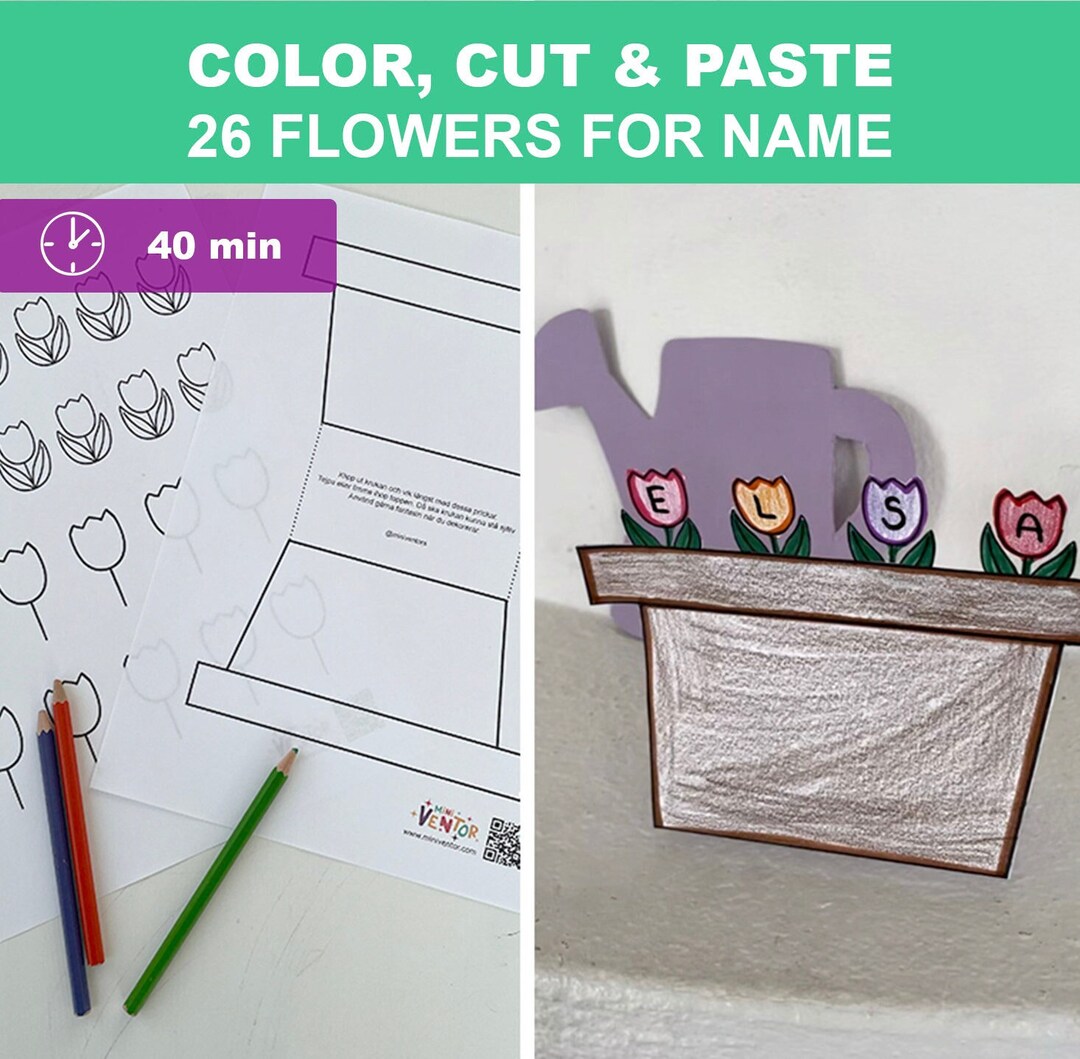 Summer Crafts for Kids | Flowers With Name L Pot L Printables | Flower ...