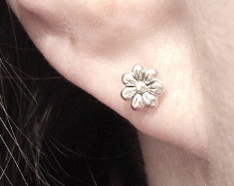 Tiny Flower Studs Small Flower Earrings Sterling Silver Post Earrings Stud Earrings Flower Studs