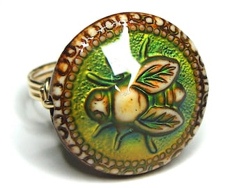 Honey Bee Mood Ring 14K Gold Filled Color Changing Ring Novelty Ring Wire Wrapped Cocktail Ring Statement Ring