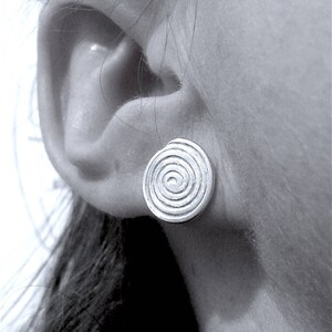 Silver Swirl Earrings Swirl Studs Swirled Silver Post Spiral Sterling Silver Earrings Coiled Stud Earrings