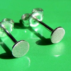 Tiny Flat Studs 4mm Micro-Mini Disc Post Earrings Sterling Silver Stud Earrings Studs image 4