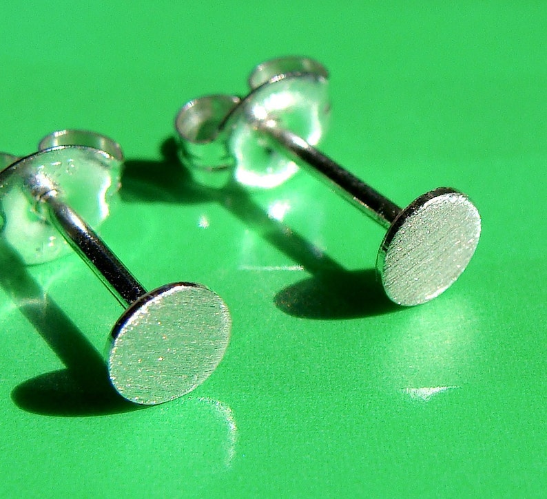 Tiny Flat Studs 4mm Micro-Mini Disc Post Earrings Sterling Silver Stud Earrings Studs image 4