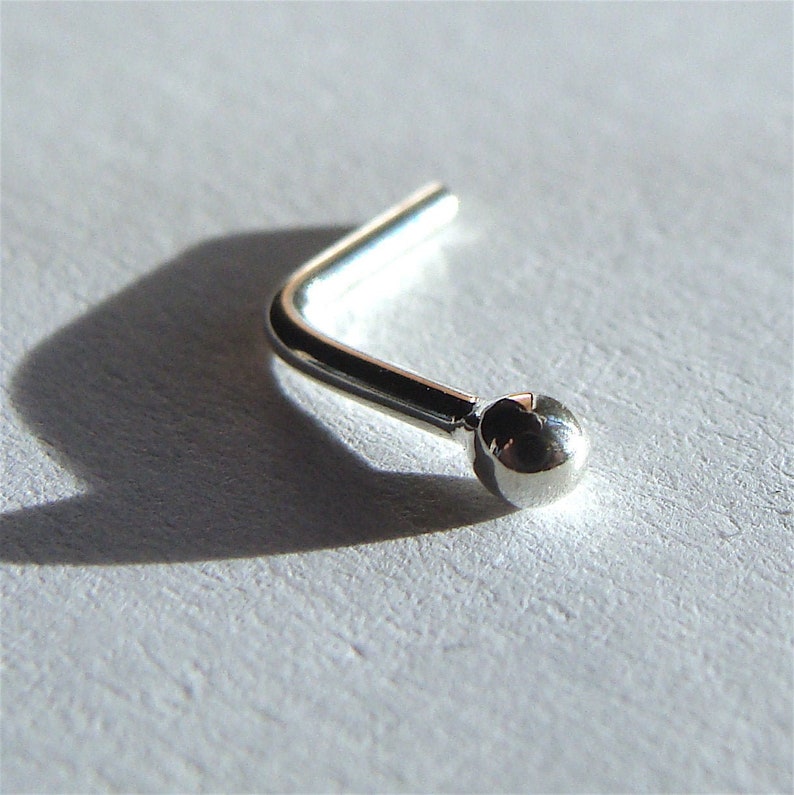 18 Gauge 16 Gauge Nose Stud Round Sterling Silver Nose Etsy